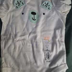 Jumping Beans White Bodysuit with Bear Design